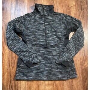 Columbia Fleece Sweater Gray 1/4 Zip Long Sleeve Mock Neck Sweatshirt Women's M